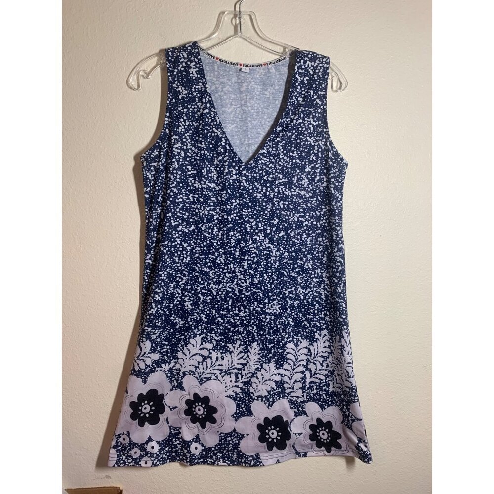 Exclusive Dress Floral Casual Summer Travel Vacation Black Women's Size Small